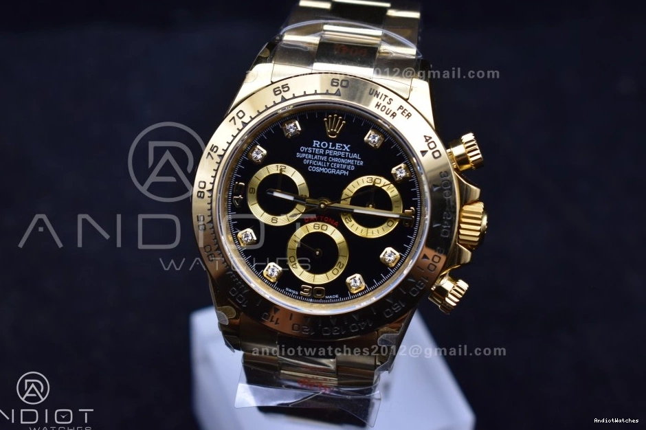 746 V Black Best Daytona Sporty Edition on Dial Diamonds YG SH4130 Bracelet 116508 QF 1:1 0718